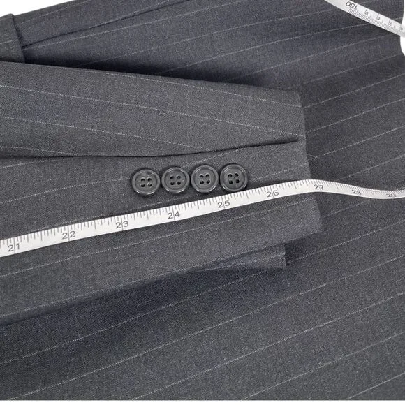 Brooks Brothers 346 Stretch Pinstripe grey Wool Sport Coat Blazer Mens Size 46L - Picture 9 of 9